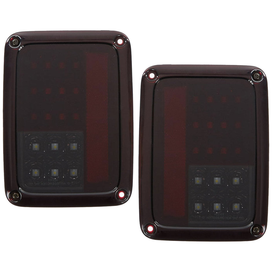 Jeep 07-18 JK Wrangler LED Taillights - Red Smoked Lens - Image 2