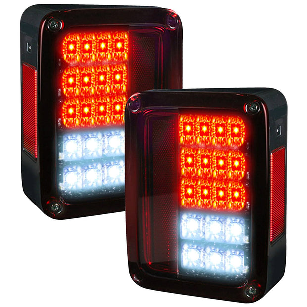 Jeep 07-18 JK Wrangler LED Taillights - Red Smoked Lens