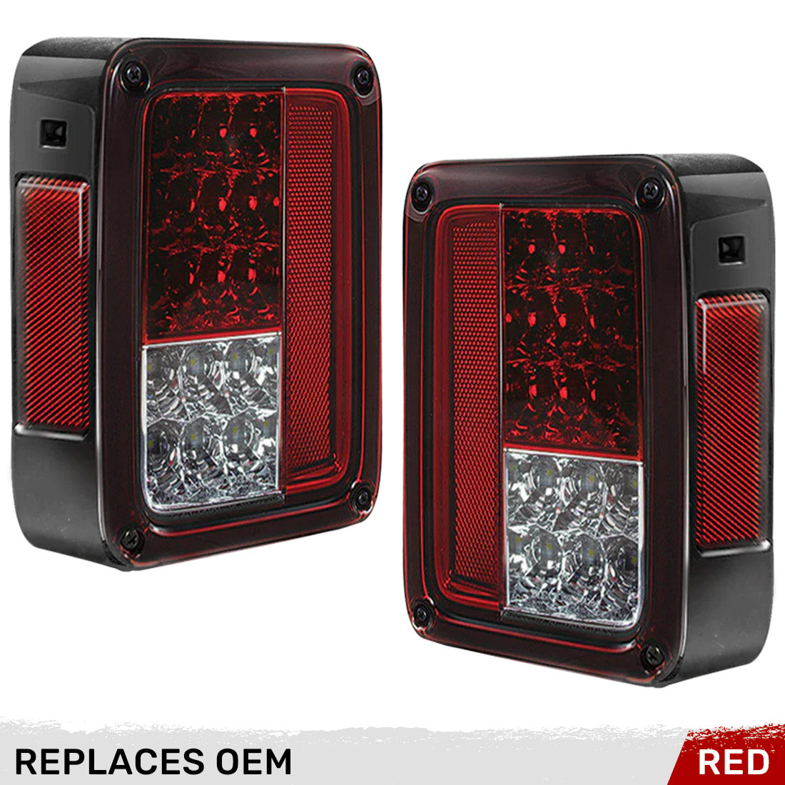 Jeep 07-18 JK Wrangler LED Taillights - Red Lens