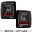 Jeep 18-23 JL Wrangler OLED Tail Lights w/ Red Brake & Running Lights & Red Scanning Turn Signals (Replaces Factory OEM Halogen Tail Lights ONLY) - Smoked Lens