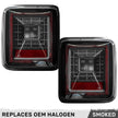 Jeep 18-23 JL Wrangler OLED Tail Lights w/ Red Brake & Running Lights & Red Scanning Turn Signals (Replaces Factory OEM Halogen Tail Lights ONLY) - Smoked Lens - Image 4