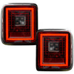 Jeep 18-23 JL Wrangler OLED Tail Lights w/ Red Brake & Running Lights & Red Scanning Turn Signals (Replaces Factory OEM Halogen Tail Lights ONLY) - Red Smoked Lens