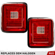Jeep 18-23 JL Wrangler OLED Tail Lights w/ Red Brake & Running Lights & Red Scanning Turn Signals (Replaces Factory OEM Halogen Tail Lights ONLY) - Red Lens - Image 3
