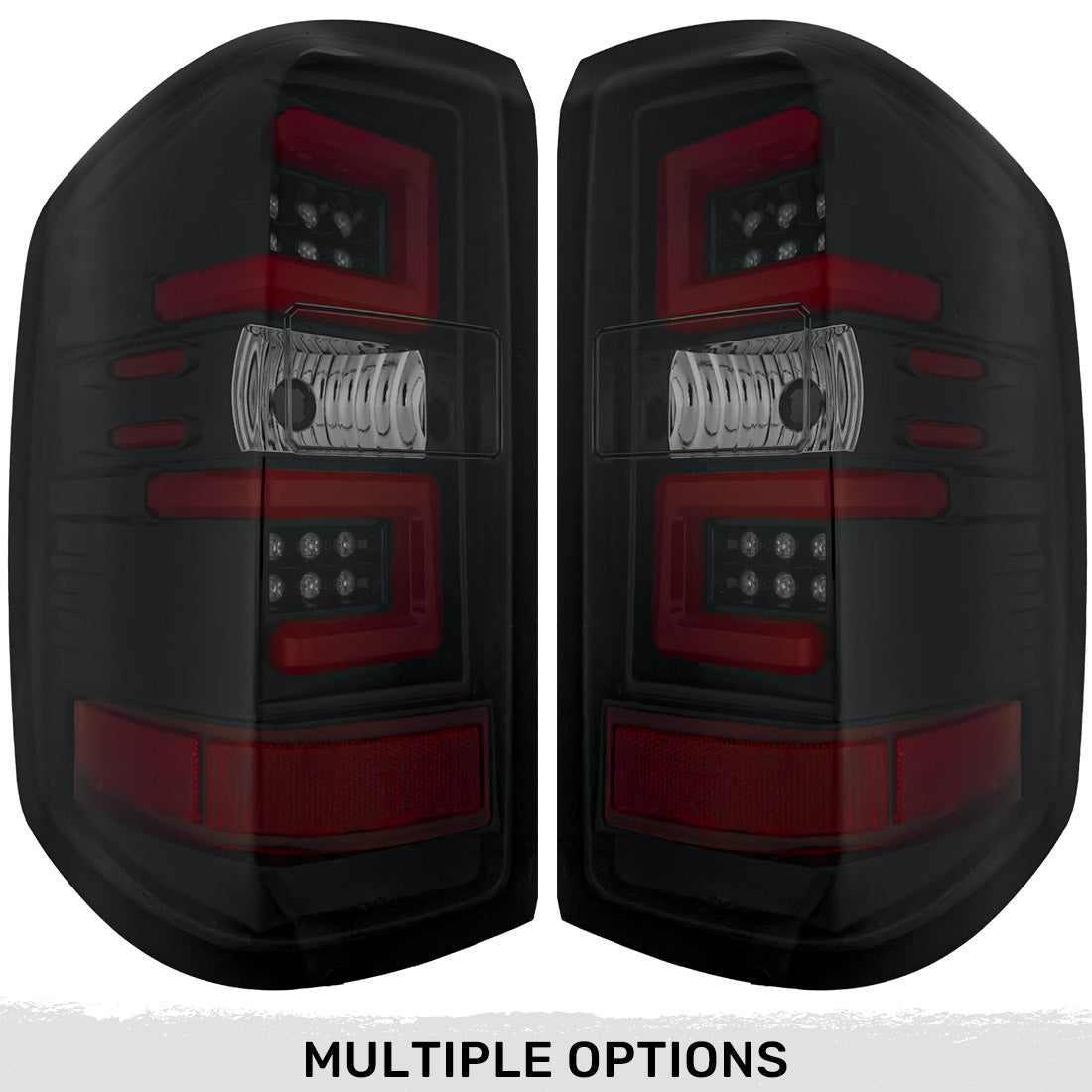 Chevy Silverado 14-18 1500 & 14-19 2500/3500 (Replaces Factory OEM Halogen Tail Lights ONLY - Also Fits GMC Sierra 15-19 Dually Body Style with Factory OEM Halogen Tail Lights ONLY) OLED TAIL LIGHTS - Smoked Lens