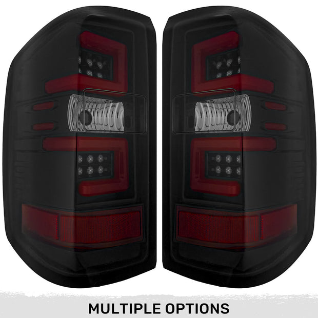 Chevy Silverado 14-18 1500 & 14-19 2500/3500 (Replaces Factory OEM Halogen Tail Lights ONLY - Also Fits GMC Sierra 15-19 Dually Body Style with Factory OEM Halogen Tail Lights ONLY) OLED TAIL LIGHTS - Smoked Lens