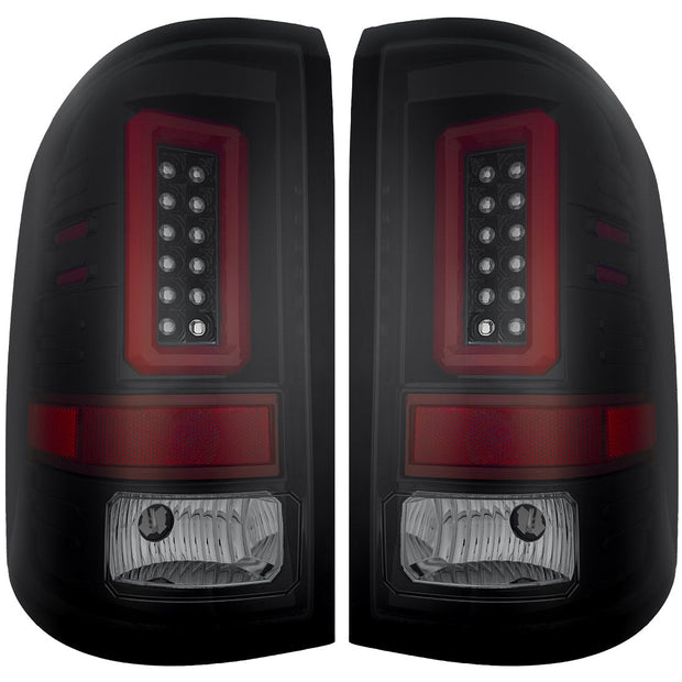 GMC Sierra 14-18 1500 & 14-19 2500/3500 (Only Fits 3rd GEN Single-Wheel GMC Sierra with Factory OEM Halogen Tail Lights) OLED TAIL LIGHTS - Smoked Lens - Image 2