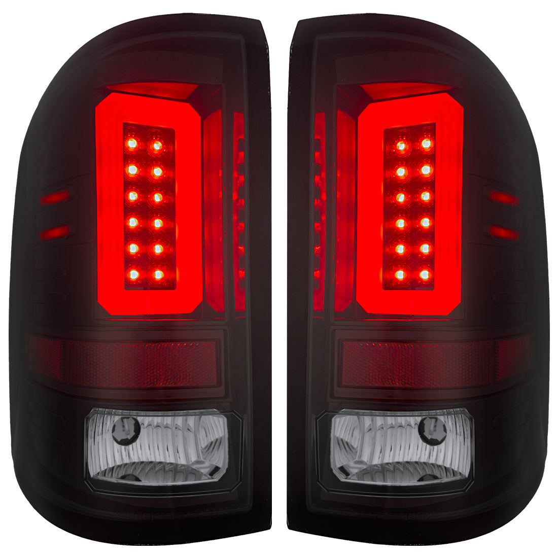 GMC Sierra 14-18 1500 & 14-19 2500/3500 (Only Fits 3rd GEN Single-Wheel GMC Sierra with Factory OEM Halogen Tail Lights) OLED TAIL LIGHTS - Smoked Lens - Image 3
