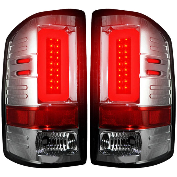 GMC Sierra 14-18 1500 & 14-19 2500/3500 (Only Fits 3rd GEN Single-Wheel GMC Sierra with Factory OEM Halogen Tail Lights) OLED TAIL LIGHTS - Clear Lens - Image 2