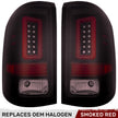 GMC Sierra 14-18 1500 & 14-19 2500/3500 (Only Fits 3rd GEN Single-Wheel GMC Sierra with Factory OEM Halogen Tail Lights) OLED TAIL LIGHTS - Dark Red Smoked Lens