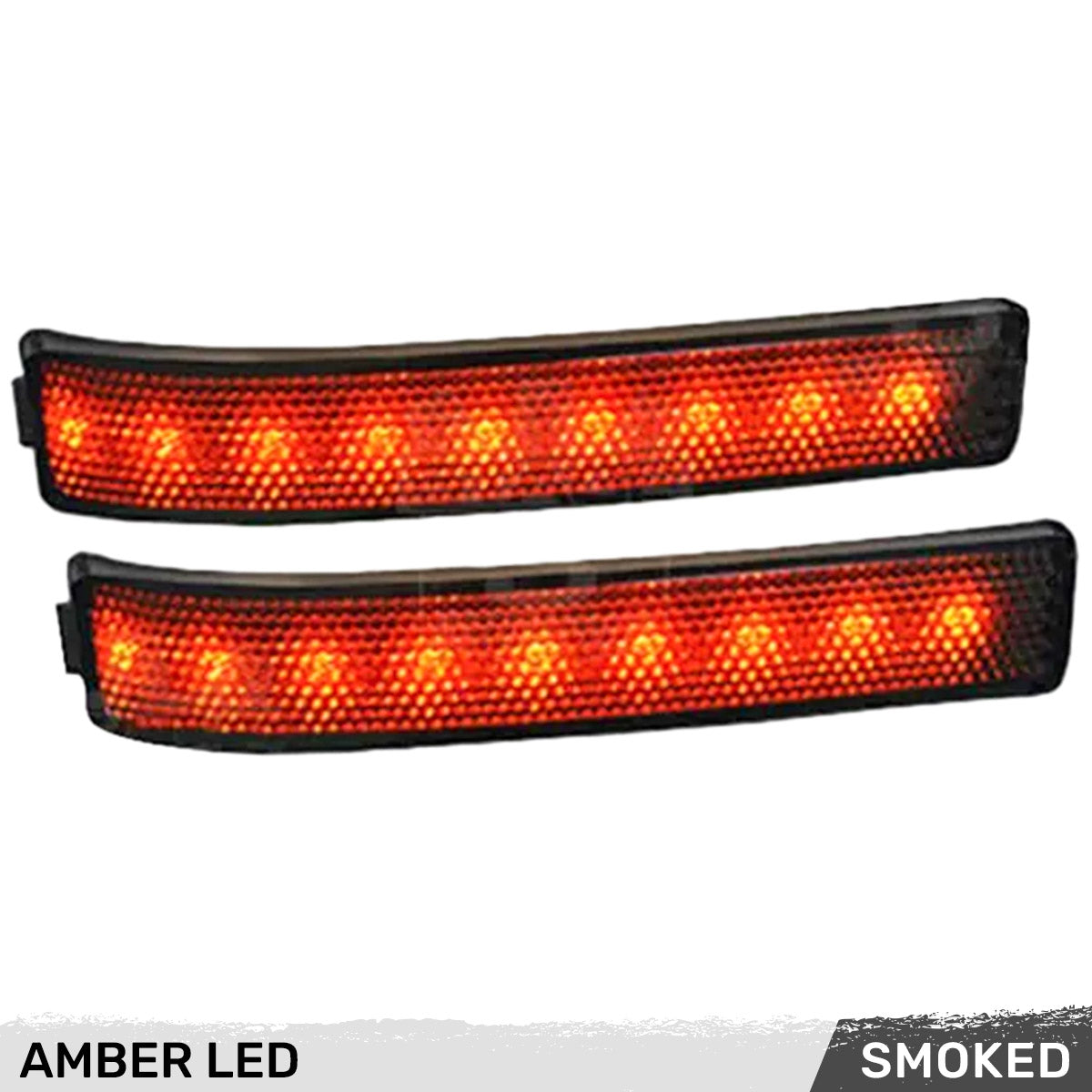 Ford 09-14 F150 & RAPTOR Side Mirror Lenses w/ AMBER LED Running Lights or Turn Signals (2-Piece Set) - Smoked Lens - Image 2