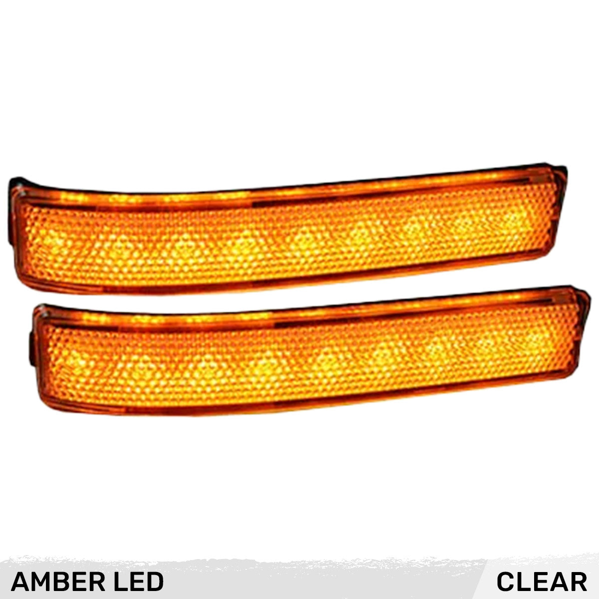 Ford 09-14 F150 & RAPTOR Side Mirror Lenses w/ AMBER LED Running Lights or Turn Signals (2-Piece Set) - Clear Lens - Image 3