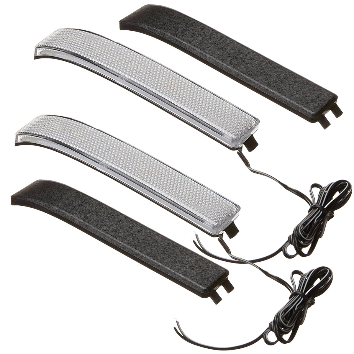 Ford 09-14 F150 & RAPTOR Side Mirror Lenses w/ AMBER LED Running Lights or Turn Signals (2-Piece Set) - Clear Lens