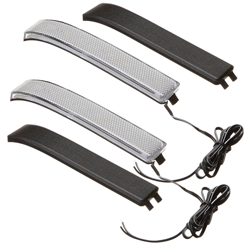 Ford 09-14 F150 & RAPTOR Side Mirror Lenses w/ AMBER LED Running Lights or Turn Signals (2-Piece Set) - Clear Lens