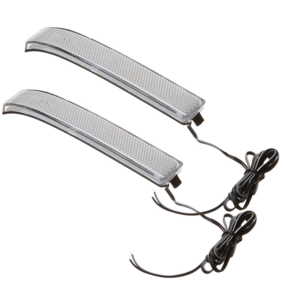 Ford 09-14 F150 & RAPTOR Side Mirror Lenses w/ WHITE LED Running Lights or Turn Signals (2-Piece Set) - Clear Lens - Image 2