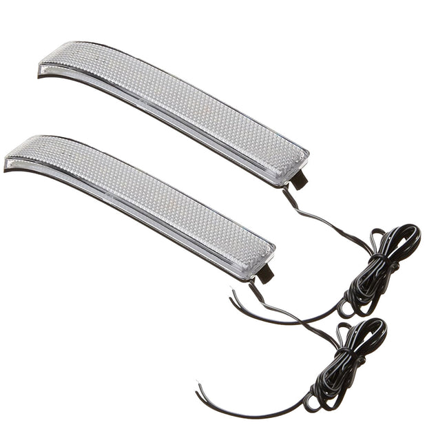 Ford 09-14 F150 & RAPTOR Side Mirror Lenses w/ WHITE LED Running Lights or Turn Signals (2-Piece Set) - Clear Lens - Image 2
