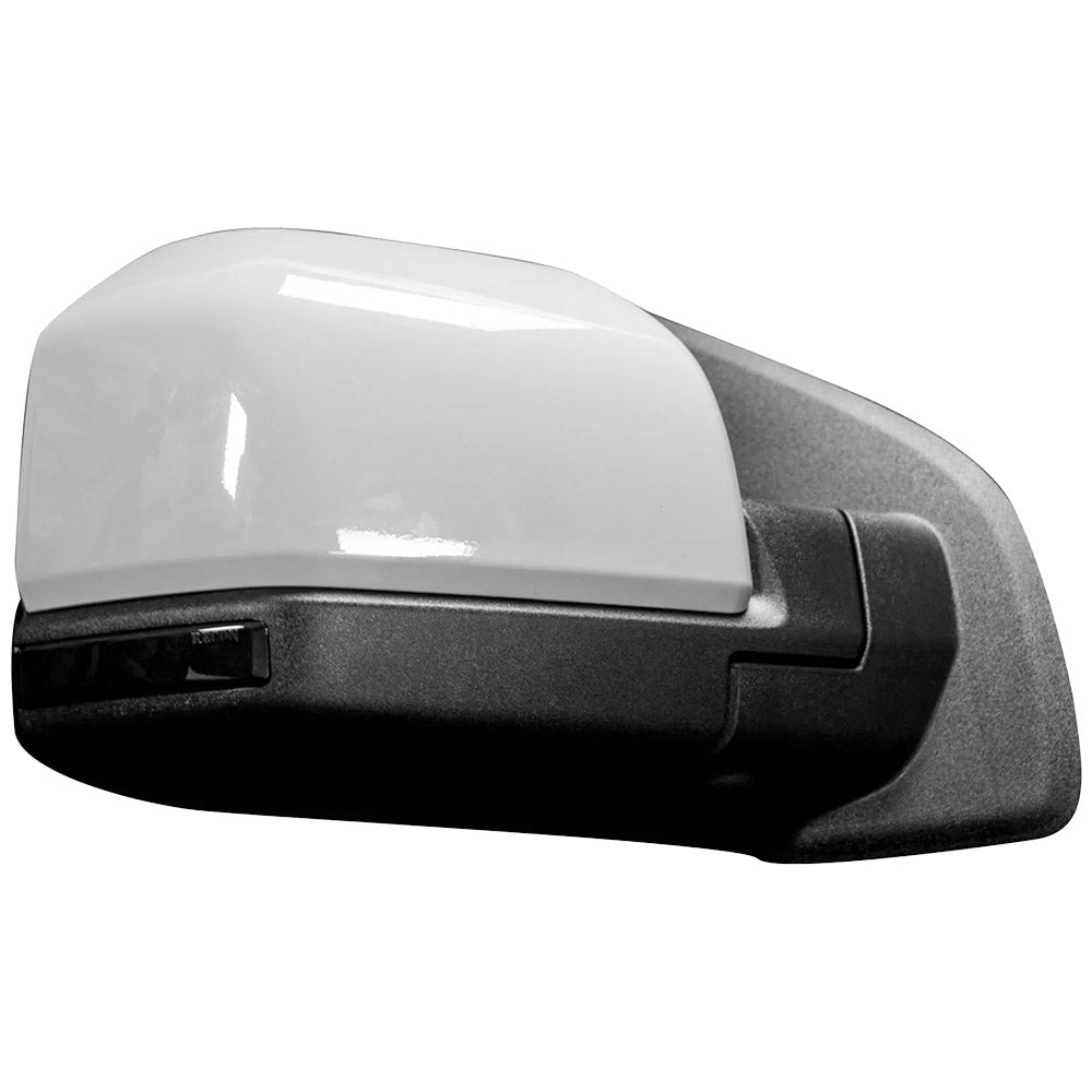 Ford 15-17 F150 & 17-19 RAPTOR Side Mirror Lenses w/ AMBER LED Turn Signals & WHITE LED Auxillary Lights (2-Piece Set) - Smoked Lens - Image 3