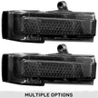 Ford 15-17 F150 & 17-19 RAPTOR Side Mirror Lenses w/ WHITE LED Turn Signals & WHITE LED Auxillary Lights (2-Piece Set) - Smoked Lens