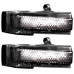 Ford 15-17 F150 & 17-19 RAPTOR Side Mirror Lenses w/ WHITE LED Turn Signals & WHITE LED Auxillary Lights (2-Piece Set) - Smoked Lens - Image 2