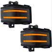 Ford 17-23 F250/F350/F450 Superduty Side Mirror Lenses (2-Piece Set) w/ AMBER LED Running Lights, AMBER Flashing LED Turn Signals & WHITE LED Spot Lights - Smoked Lens