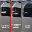 Ford 17-23 F250/F350/F450 Superduty Side Mirror Lenses (2-Piece Set) w/ WHITE LED Running Lights, AMBER Flashing LED Turn Signals & WHITE LED Spot Lights - Smoked Lens - Image 2