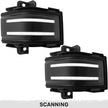Ford 17-23 F250/F350/F450 Superduty Side Mirror Lenses (2-Piece Set) w/ WHITE LED Running Lights, AMBER Scanning LED Turn Signals & WHITE LED Spot Lights - Smoked Lens