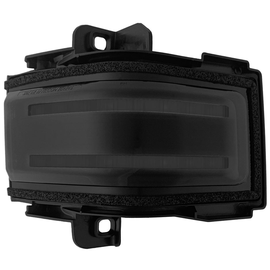 Ford 17-23 F250/F350/F450 Superduty Side Mirror Lenses (2-Piece Set) w/ WHITE LED Running Lights, AMBER Scanning LED Turn Signals & WHITE LED Spot Lights - Smoked Lens - Image 4