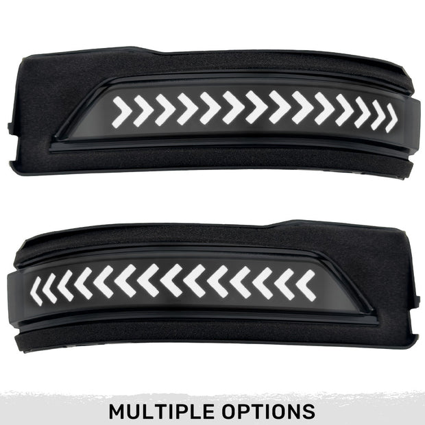 Dodge 19-23 RAM 1500/2500/3500 Side Mirror Lenses (2-Piece Set) w/ WHITE Scanning LED Turn Signals - Smoked Lens