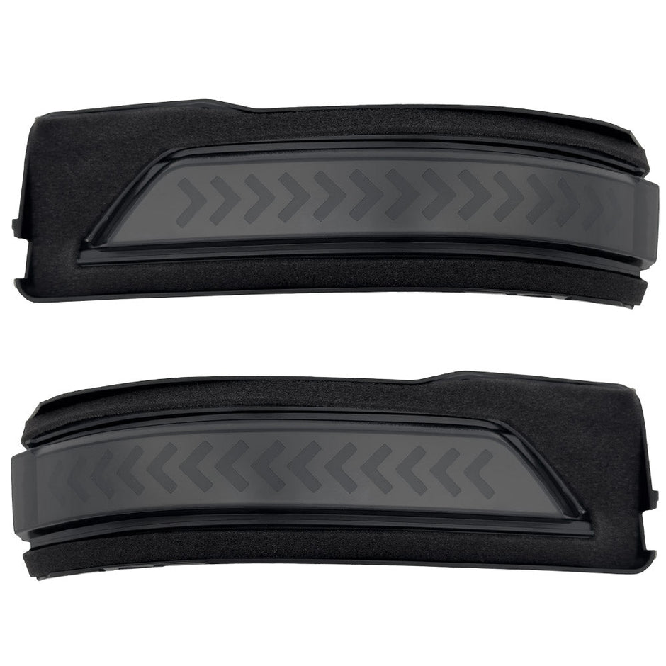 Dodge 19-23 RAM 1500/2500/3500 Side Mirror Lenses (2-Piece Set) w/ AMBER Scanning LED Turn Signals - Smoked Lens - Image 2