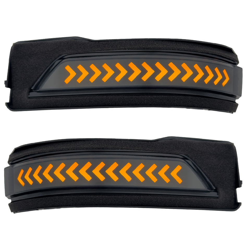 Dodge 19-23 RAM 1500/2500/3500 Side Mirror Lenses (2-Piece Set) w/ AMBER Scanning LED Turn Signals - Smoked Lens - Image 3