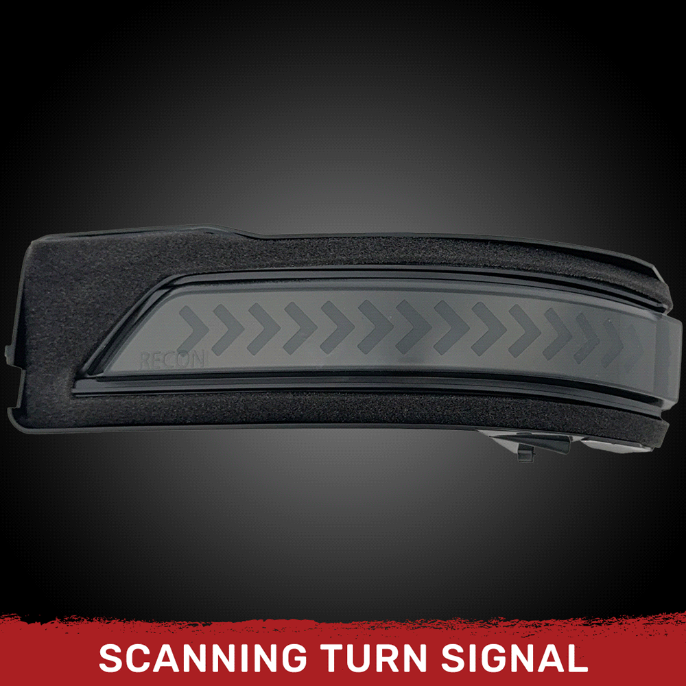 Dodge 19-23 RAM 1500/2500/3500 Side Mirror Lenses (2-Piece Set) w/ AMBER Scanning LED Turn Signals - Smoked Lens - Image 4