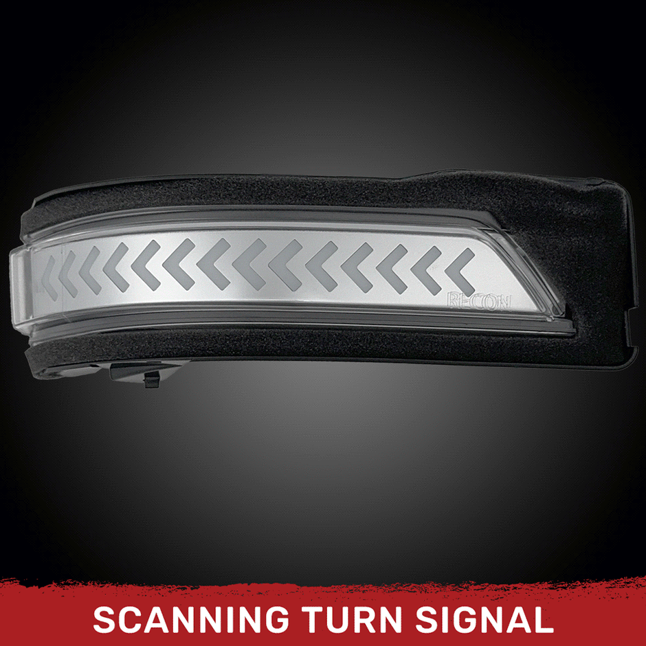 Dodge 19-23 RAM 1500/2500/3500 Side Mirror Lenses (2-Piece Set) w/ AMBER Scanning LED Turn Signals - Clear Lens - Image 3