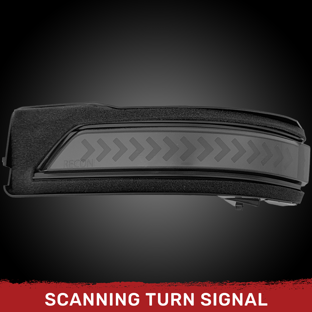 Dodge 19-23 RAM 1500/2500/3500 Side Mirror Lenses (2-Piece Set) w/ WHITE Scanning LED Turn Signals - Smoked Lens - Image 2