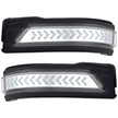 Dodge 19-23 RAM 1500/2500/3500 Side Mirror Lenses (2-Piece Set) w/ WHITE Scanning LED Turn Signals - Clear Lens