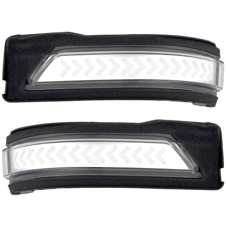 Dodge 19-23 RAM 1500/2500/3500 Side Mirror Lenses (2-Piece Set) w/ WHITE Scanning LED Turn Signals - Clear Lens - Image 3