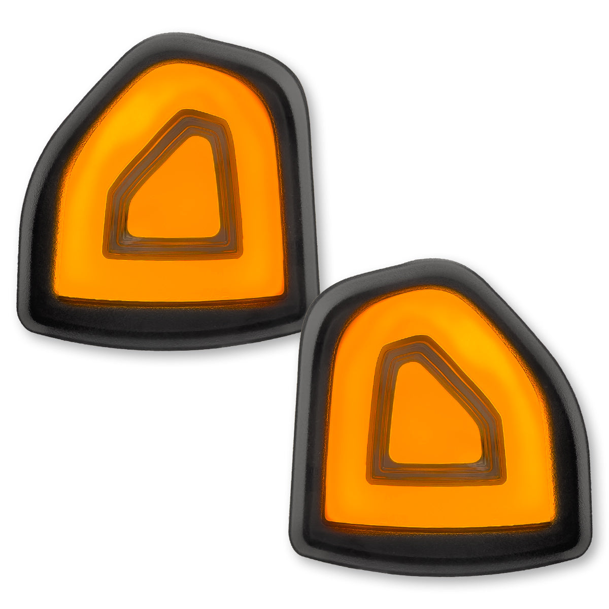 Dodge 10-24 RAM 1500 10-21 RAM 2500/3500 Corner Side Tow Mirror Turn Signal Light (2-Piece Set) w/ AMBER LED Turn Signals - Smoked Lens - Image 3