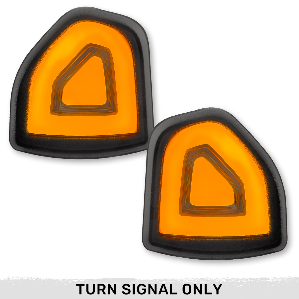 Dodge 10-24 RAM 1500 10-21 RAM 2500/3500 Corner Side Tow Mirror Turn Signal Light (2-Piece Set) w/ AMBER LED Turn Signals - Smoked Lens