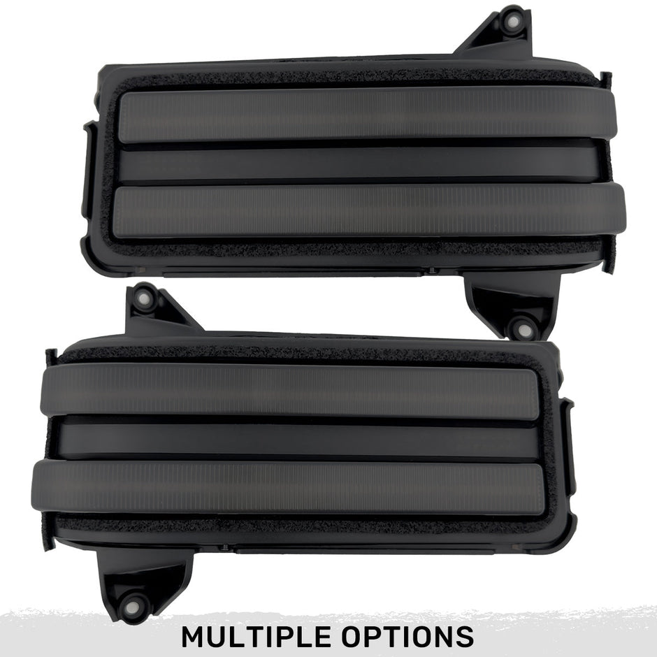 Chevy/GMC 20-24 HD 2500/3500 Tow Mirror LED Mirror Light Kit w/ AMBER LED Running Lights & AMBER Scanning Turn Signals