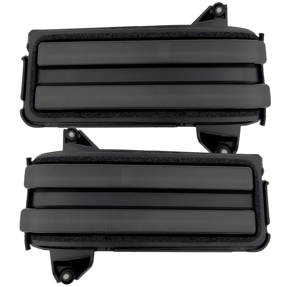 Chevy/GMC 20-24 HD 2500/3500 Tow Mirror LED Mirror Light Kit w/ WHITE LED Running Lights & AMBER Scanning Turn Signals - Image 2