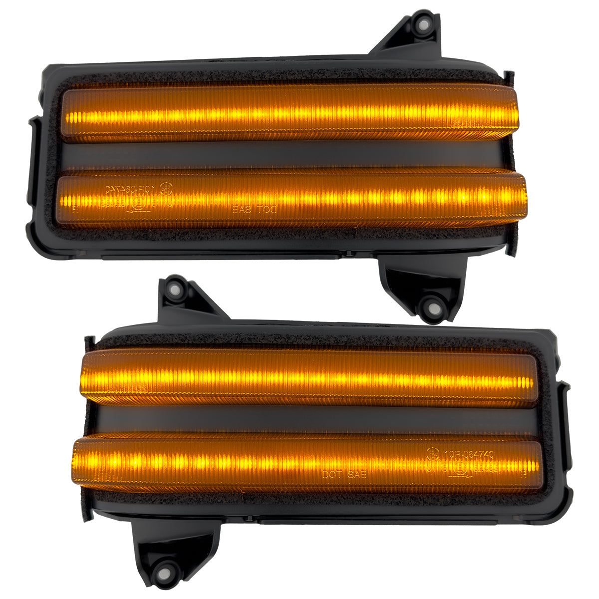 Chevy/GMC 20-24 HD 2500/3500 Tow Mirror LED Mirror Light Kit w/ WHITE LED Running Lights & AMBER Scanning Turn Signals - Image 6