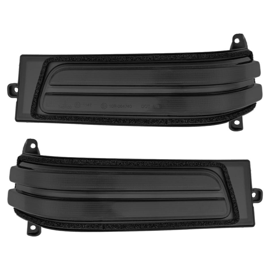 Dodge 25-26 RAM 1500 23-25 RAM 2500/3500 Side Mirror Turn Signal & Running Light (2-Piece Set) w/ AMBER SCANNING LED Turn Signals & WHITE LED Running Lights - Smoked Lens - Image 3