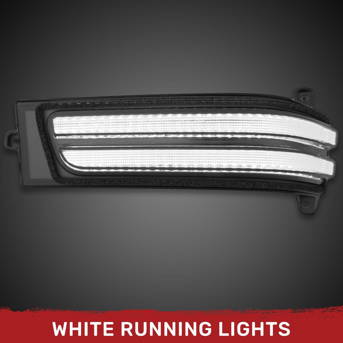 Dodge 25-26 RAM 1500 23-25 RAM 2500/3500 Side Mirror Turn Signal & Running Light (2-Piece Set) w/ AMBER SCANNING LED Turn Signals & WHITE LED Running Lights - Smoked Lens - Image 4