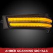 Dodge 25-26 RAM 1500 23-25 RAM 2500/3500 Side Mirror Turn Signal & Running Light (2-Piece Set) w/ AMBER SCANNING LED Turn Signals & WHITE LED Running Lights - Smoked Lens - Image 2
