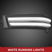 Dodge 25-26 RAM 1500 23-25 RAM 2500/3500 Side Mirror Turn Signal & Running Light (2-Piece Set) w/ AMBER SCANNING LED Turn Signals & WHITE LED Running Lights - Clear Lens