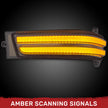 Dodge 25-26 RAM 1500 23-25 RAM 2500/3500 Side Mirror Turn Signal & Running Light (2-Piece Set) w/ AMBER SCANNING LED Turn Signals & WHITE LED Running Lights - Clear Lens - Image 2