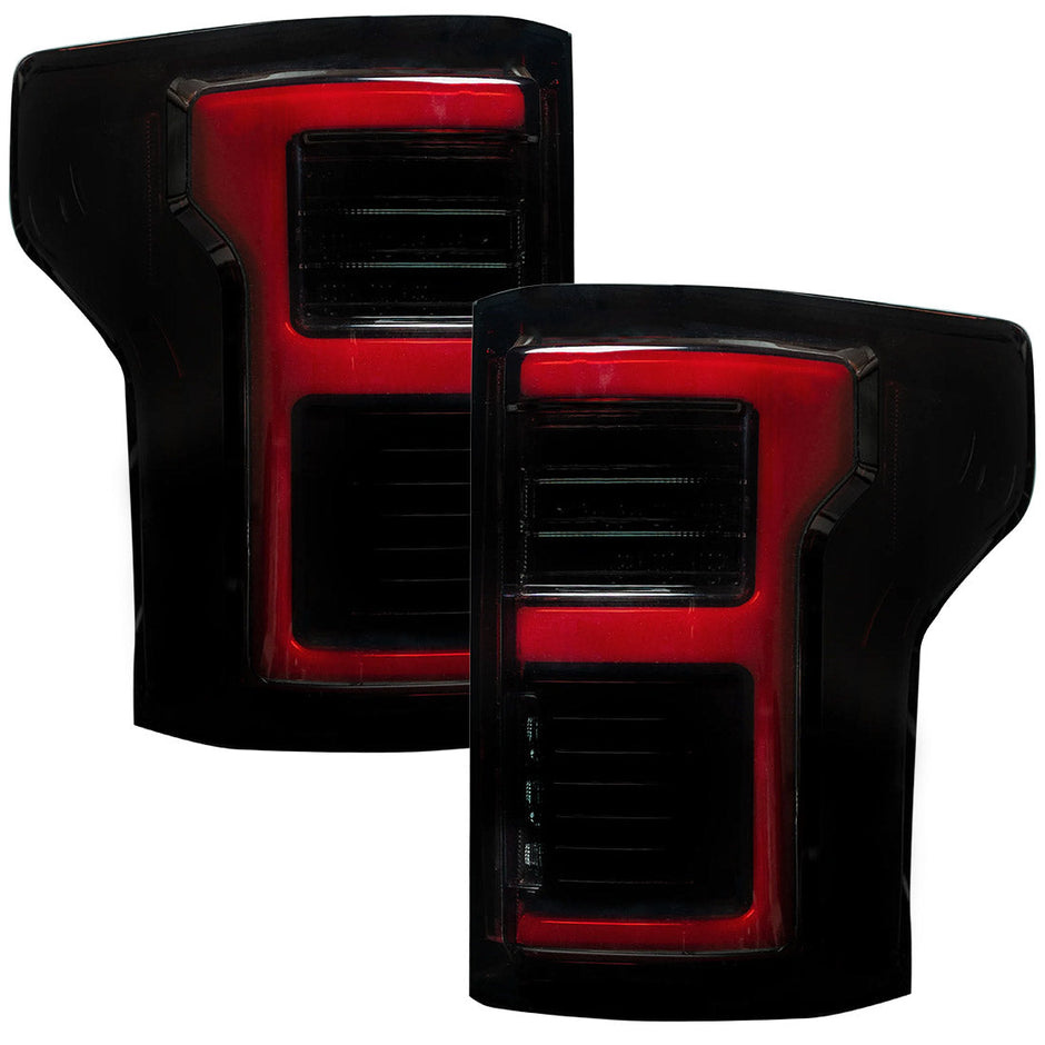 Ford F150 15-17 & RAPTOR 17-19 (Replaces OEM LED Style Tail Lights w/ Blind Spot Warning System) OLED TAIL LIGHTS - Smoked Lens - Image 3