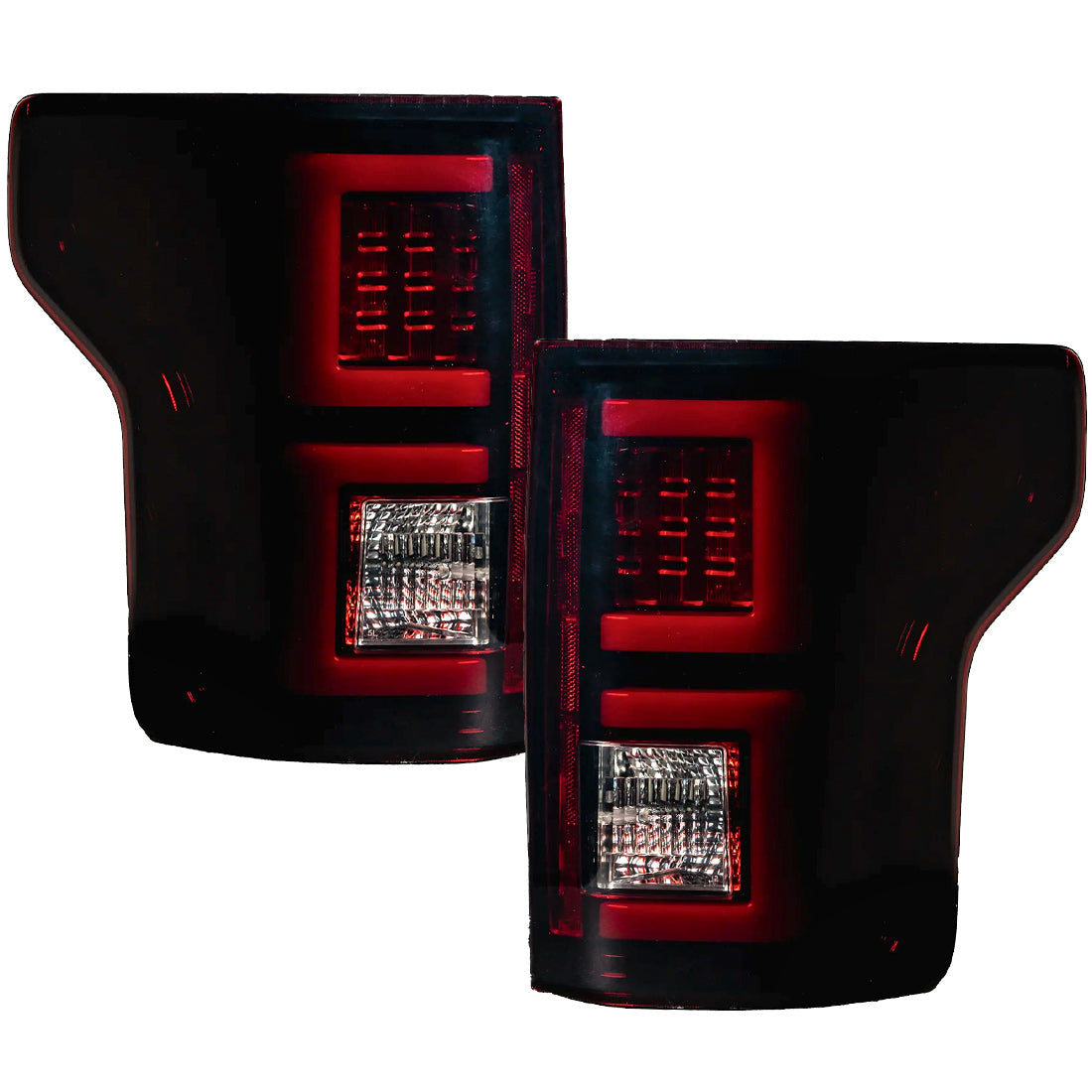 Ford F150 15-17 (Replaces OEM Halogen Style Tail Lights) LED TAIL LIGHTS - Dark Red Smoked Lens - Image 3