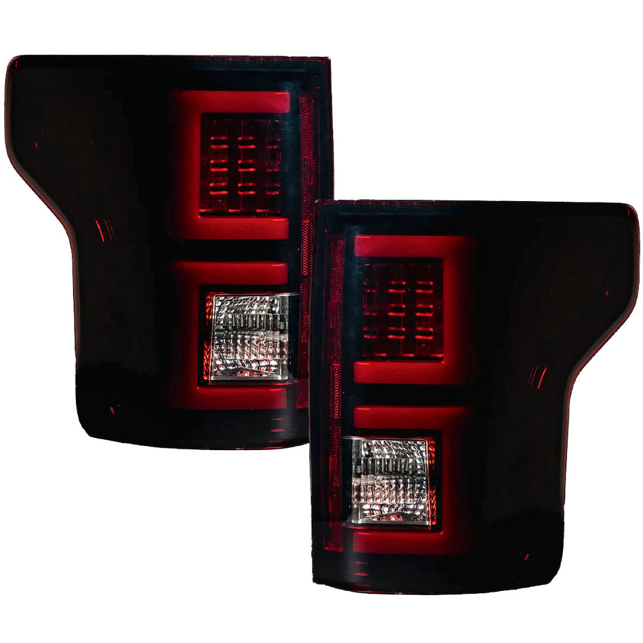 Ford F150 15-17 (Replaces OEM Halogen Style Tail Lights) LED TAIL LIGHTS - Dark Red Smoked Lens - Image 3