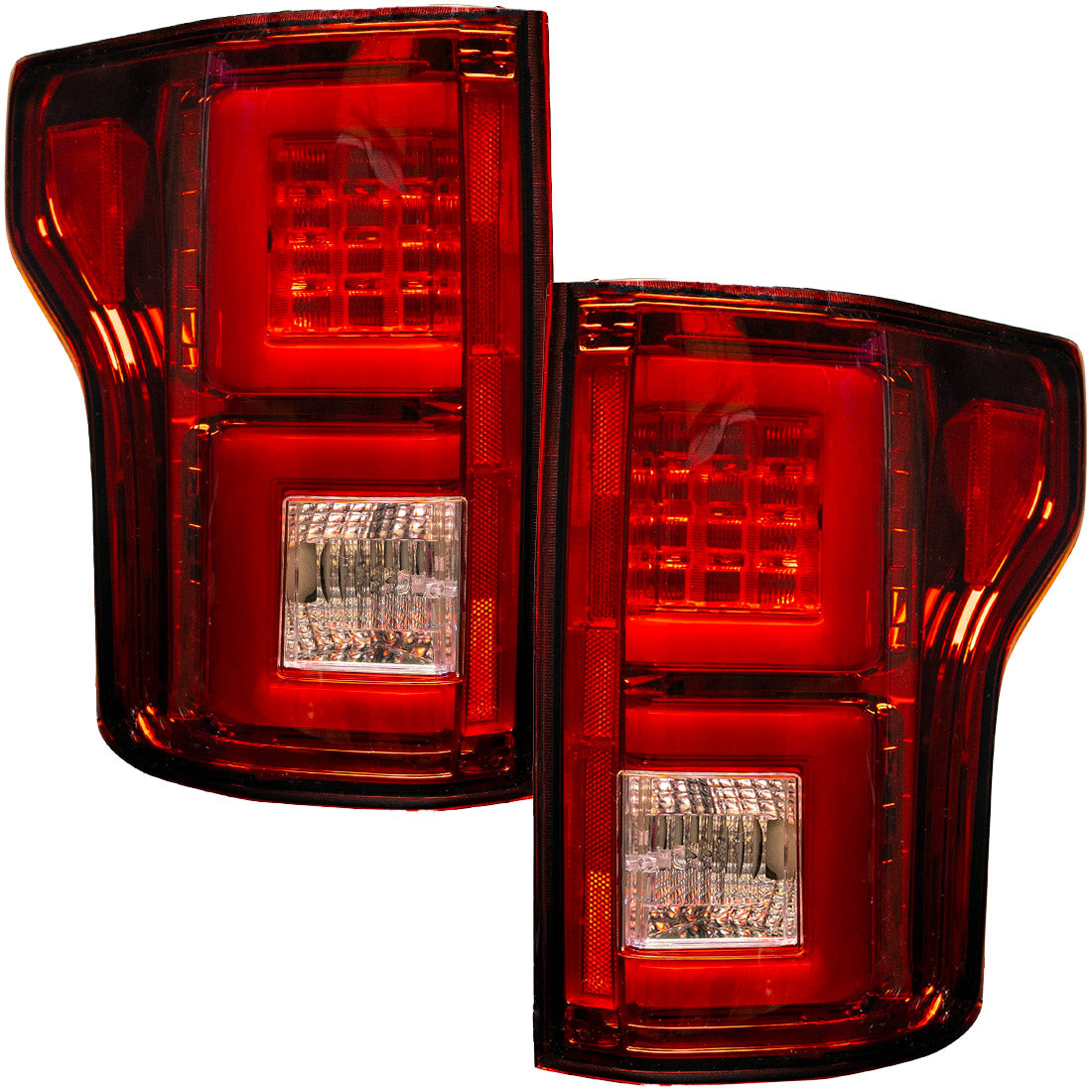 Ford F150 15-17 (Replaces OEM Halogen Style Tail Lights) LED TAIL LIGHTS - Red Lens - Image 4