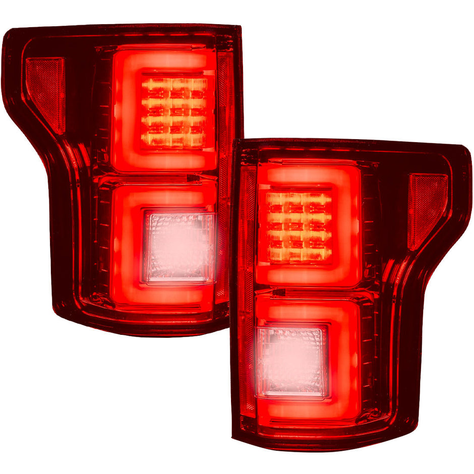 Ford F150 15-17 (Replaces OEM Halogen Style Tail Lights) LED TAIL LIGHTS - Red Lens - Image 2