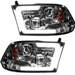 Dodge RAM 09-19 1500 4th GEN Body Style w/ OEM Standard Reflector Housing (Non-Projector ONLY) & 10-18 2500/3500 w/ OEM Standard Reflector Housing (Non-Projector ONLY) PROJECTOR HEADLIGHTS w/ Ultra High Power Smooth OLED HALOS & DRL - Clear / Chrome